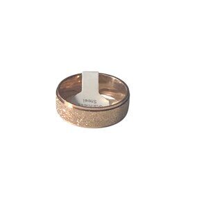 Matte Rose Gold Stainless Steel Ring Unisex With Subtle Glitter Finish Comfortab